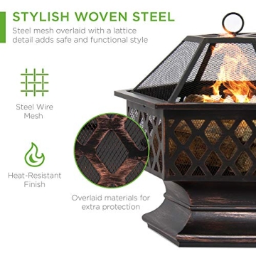Best Choice Products 24in Hex Shaped Steel Fire Pit