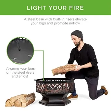 Best Choice Products 24in Hex Shaped Steel Fire Pit