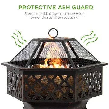 Best Choice Products 24in Hex Shaped Steel Fire Pit
