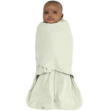 HALO 100% Cotton Sleepsack Swaddle, 3-Way Adjustable Wearable Blanket, TOG 1.5, Sage, Newborn, 0-3 Months