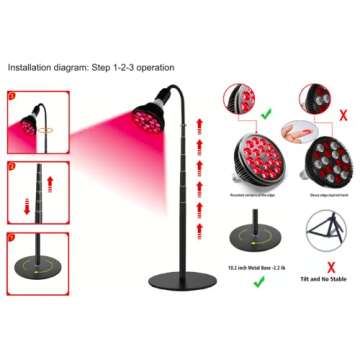 Amazing Energy MiGGMM 54W 18 LEDs Red Light Therapy,19"-78" Height Free Adjustment,660nm Red and 850nm Near Infrared Combo Red Light Therapy Lamp