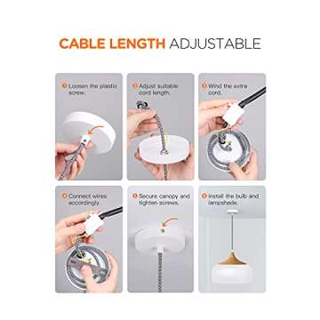 tomons Pendant Light Modern Lantern Lighting with LED Bulb, Wood Pattern Dome Minimalist Industrial ...