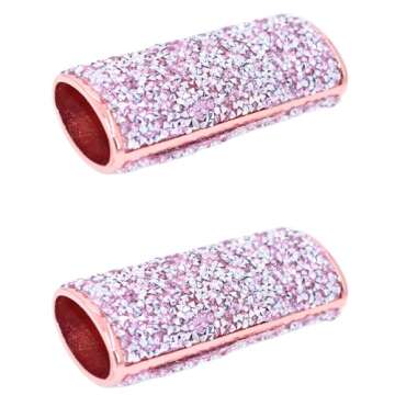 Rose-Gold Lighter Cover Sleeve with Pink Stones and Silver Flake Glitz LS9
