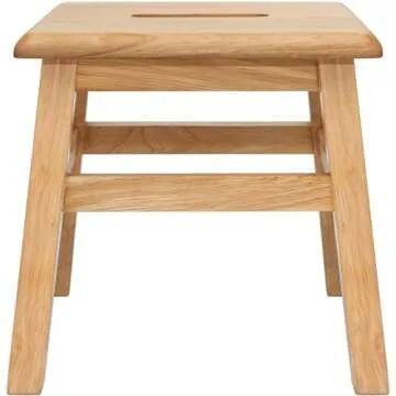 eHemco Solid Hardwood Step Stool for Adults and Kids, 12.25 Inches, Natural, Set of 2