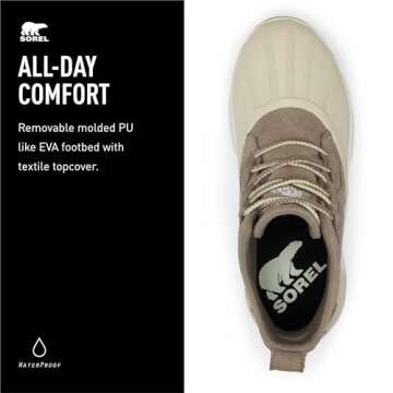Sorel Women's Out N About lll Classic Waterproof Boots - Omega Taupe, Bleached Ceramic - Size 7.5