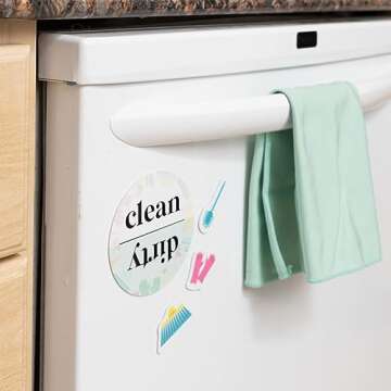 MC SQUARES Squares Reusable, Erasable Cleaning Organizer Bundle|30 Count with Checklist, Labels, Reminders and Smudge-Free Tackie Marker|Cling to Stainless Steel & Glass|USA Made