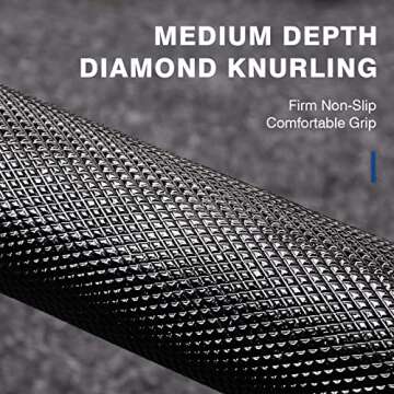 LIONSCOOL 7ft Olympic Barbell (Black E-coating, 700LBS, Center Knurl)