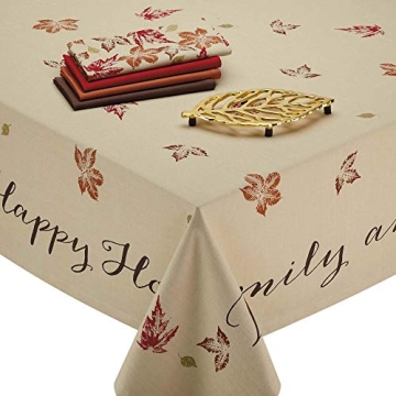 Rustic Autumn Leaves Tablecloth 60x84 for Thanksgiving
