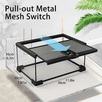 SARUFO Reptile Glass Terrarium Kit(8 Pieces) 12 * 8 * 6 in, Amphibian Tank Starter Kit, Suitable for Small Reptiles such as Geckos, Snakes, Lizards, Chameleons,Serpents(12 * 8 * 6 inchs)