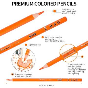 120 Colored Pencils Set with Book & Storage Bag