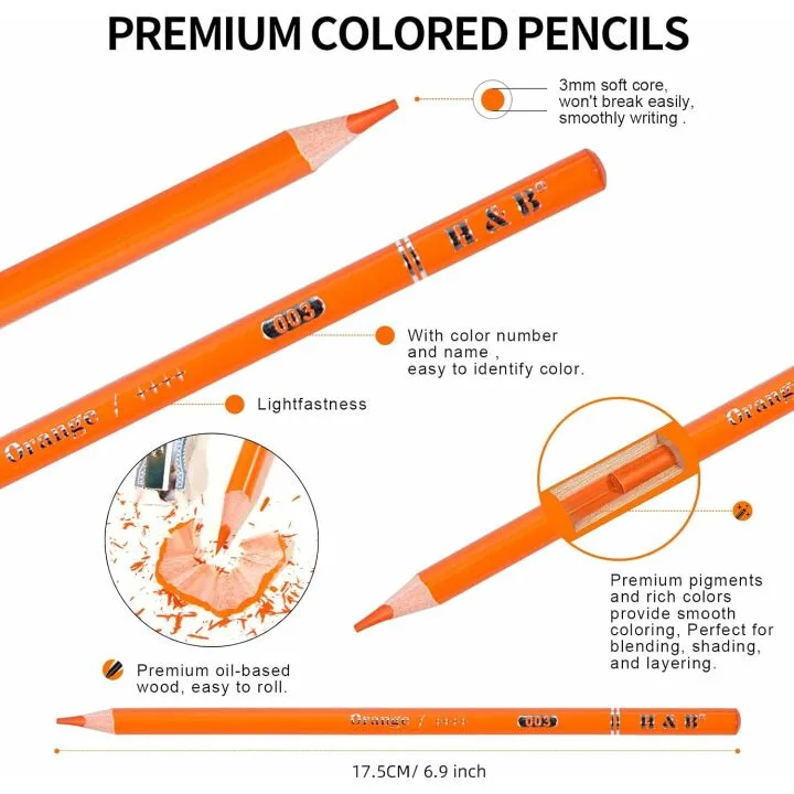 120 Colored Pencils Set with Book & Storage Bag