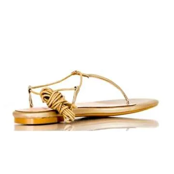 Peculiarity Footwear – Gold Gladiator Sandals - Melanin - Size 12