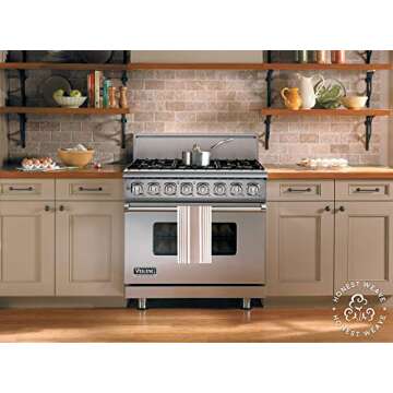 HONEST WEAVE GOTS Certified Organic Cotton Kitchen Hand and Dish Towel Sets - Oversized 20x30 inches, Fully Hemmed, in Designer Colors, 6-Pack, Sand Stripe