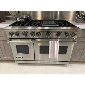 HONEST WEAVE GOTS Certified Organic Cotton Kitchen Hand and Dish Towel Sets - Oversized 20x30 inches, Fully Hemmed, in Designer Colors, 6-Pack, Sand Stripe