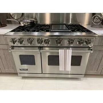 HONEST WEAVE GOTS Certified Organic Cotton Kitchen Hand and Dish Towel Sets - Oversized 20x30 inches, Fully Hemmed, in Designer Colors, 6-Pack, Sand Stripe