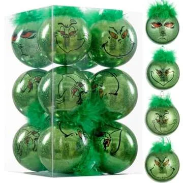Grinchmas 12pc Christmas Elf Ornaments for Festive Decor