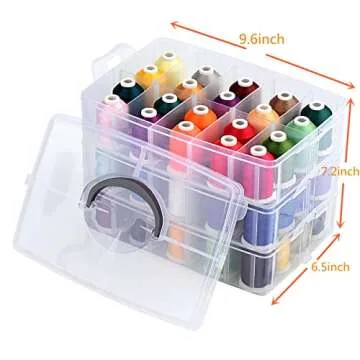 Simthread 63-Color Embroidery Thread Kit with Tools and Storage