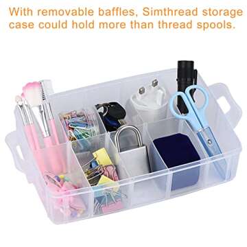 Simthread 63-Color Embroidery Thread Kit with Tools and Storage