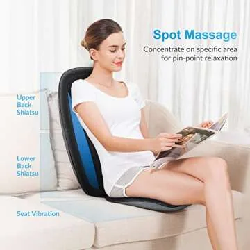 COMFIER Shiatsu Back Massager with Heat,Deep Tissue Kneading Massage Seat Cushion,Massage Chair Pad for Full Back,Body Massager for Home or Office Chair use,Valentine's Day Gift