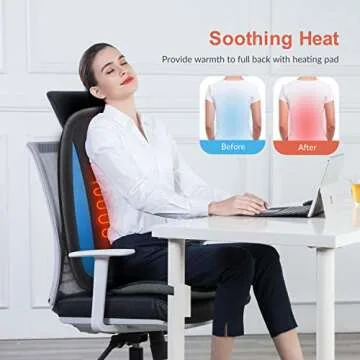 COMFIER Shiatsu Back Massager with Heat,Deep Tissue Kneading Massage Seat Cushion,Massage Chair Pad for Full Back,Body Massager for Home or Office Chair use,Valentine's Day Gift
