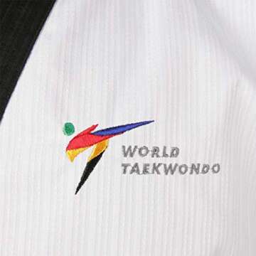 MOOTO Korea Taekwondo Poomsae Uniform WT Logo Taebek Dan MMA Martial Arts Karate Judo Kick Boxing (170(Height:170~179cm)(5.58~5.87ft), 2.Female)
