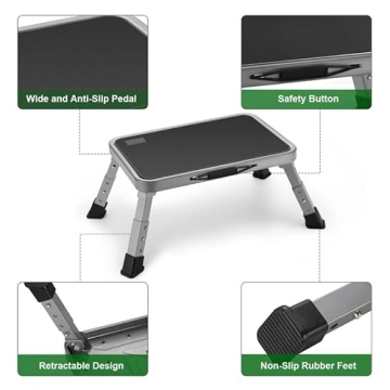 Jocauto Foldable Step Stool with Non-Slip Platform