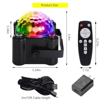 Yinpkteo Party Disco Ball Light 6 Colors