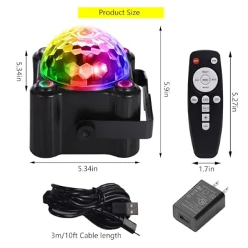 Yinpkteo Party Disco Ball Light 6 Colors