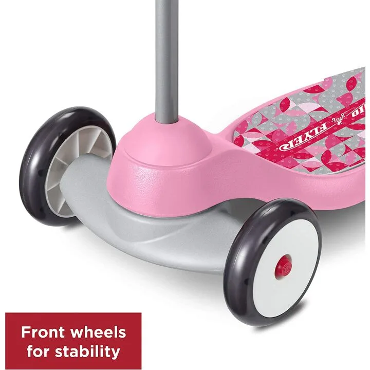 Kids 3 Wheel Pink Kick Scooter for Ages 2-5