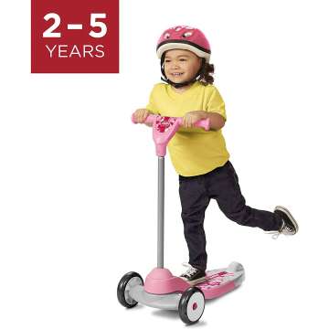 Kids 3 Wheel Pink Kick Scooter for Ages 2-5