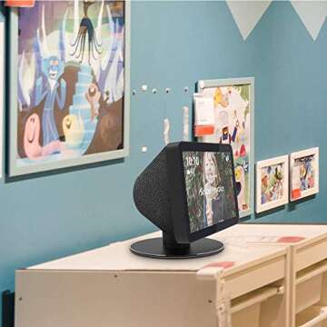 ATOPKUWAR Stand for Amazon Echo Show 8, Echo Show 8 Adjustable Stand, Horizontal 360 Rotation Longit...