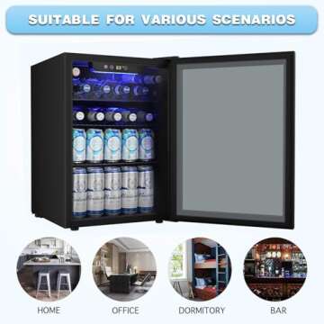 Antarctic Star 100 Can Beverage Refrigerator with Adjustable Shelves