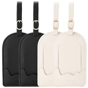 GELVTIC Faux Leather Luggage Tags - Privacy Protection & Style for Travel