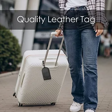 GELVTIC Faux Leather Luggage Tags Privacy Protection Travel
