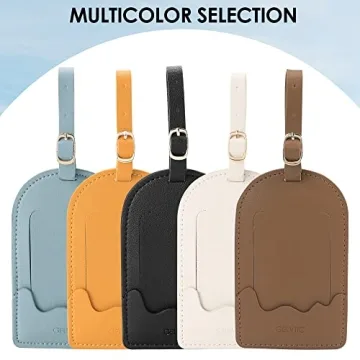 GELVTIC Faux Leather Luggage Tags Privacy Protection Travel