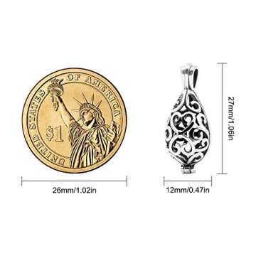 Maromalife Lava Stone Diffuser Necklace Teardrop Essential Oil Diffuser Aromatherapy Necklace 316L S...