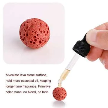 Maromalife Lava Stone Diffuser Necklace Teardrop Essential Oil Diffuser Aromatherapy Necklace 316L Stainless Steel Necklace with 8 Lava Stone, Gift for Women/Men, Mothers Day, Christmas, Birthday