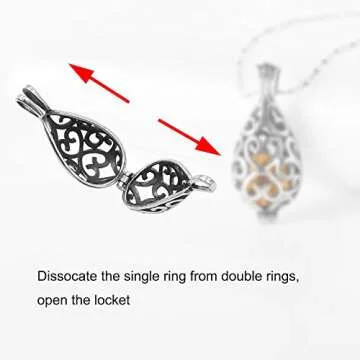 Maromalife Lava Stone Diffuser Necklace Teardrop Essential Oil Diffuser Aromatherapy Necklace 316L Stainless Steel Necklace with 8 Lava Stone, Gift for Women/Men, Mothers Day, Christmas, Birthday