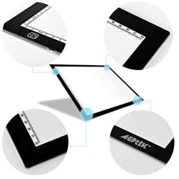 A3 Light Box, AGPtek LED Artcraft Tracing Light Pad Ultra-Thin USB Power Cable Dimmable Brightness Tatoo Pad Animation, Sketching, Designing, Stencilling X-ray Viewing W/USB Adapter (PSE Approval)