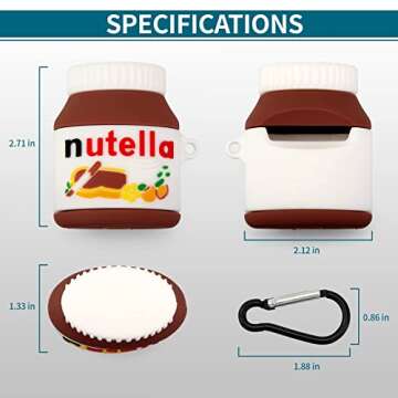 Airpods Case, Soft Silicone Cartoon Protective Cover with Keychain for Airpods 1st & 2nd Generation, Cute Funny Fashion Women Girl Kids Airpod Cover(Chocolate Bottle)