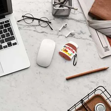 Airpods Case, Soft Silicone Cartoon Protective Cover with Keychain for Airpods 1st & 2nd Generation, Cute Funny Fashion Women Girl Kids Airpod Cover(Chocolate Bottle)