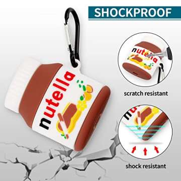 Airpods Case, Soft Silicone Cartoon Protective Cover with Keychain for Airpods 1st & 2nd Generation, Cute Funny Fashion Women Girl Kids Airpod Cover(Chocolate Bottle)