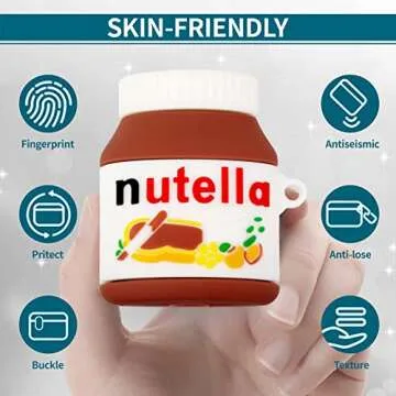 Airpods Case, Soft Silicone Cartoon Protective Cover with Keychain for Airpods 1st & 2nd Generation, Cute Funny Fashion Women Girl Kids Airpod Cover(Chocolate Bottle)