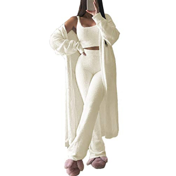 Fixmatti Women's Cozy 3-Piece Fleece Loungewear Set