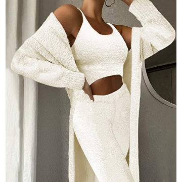 Fixmatti Women's Cozy 3-Piece Fleece Loungewear Set