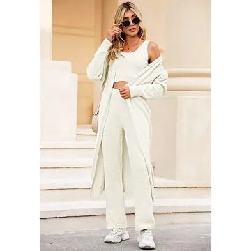 Fixmatti Women's Cozy 3-Piece Fleece Loungewear Set