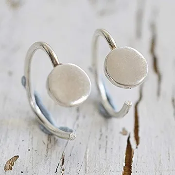 Sterling Silver Huggie Hoop Threader Earrings for Elegance