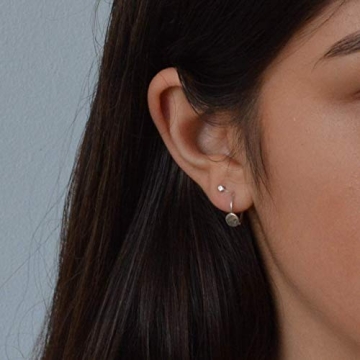 Sterling Silver Huggie Hoop Threader Earrings for Elegance