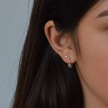 Sterling Silver Huggie Hoop Threader Earrings for Elegance