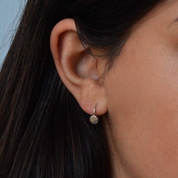 Sterling Silver Huggie Hoop Threader Earrings for Elegance